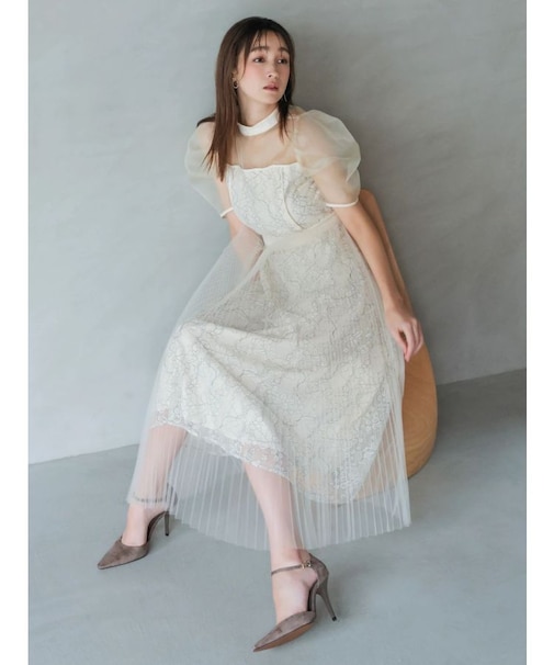 【藤井サチコラボ】チュールレイヤードレースドレス