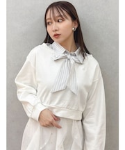 ボウタイシャツレイヤードスウェット