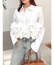 ウェーブフリルショートシャツ