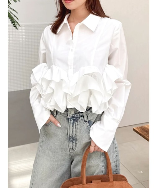 ウェーブフリルショートシャツ