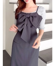 リボンデザインIラインワンピース