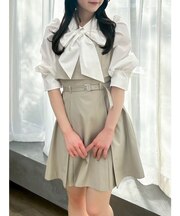 2WAYボウタイレイヤードミニワンピース