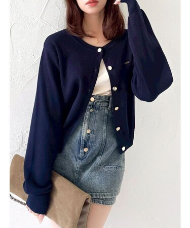 プレートシンプルカーディガン