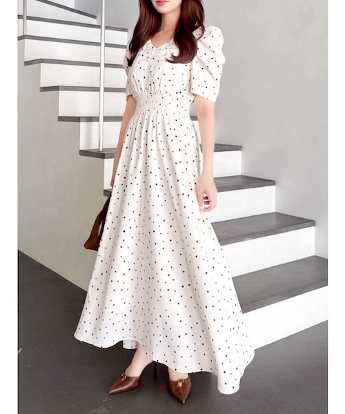 新品未使用！dazzlin ダズリン　ハートパターンシャーリングワンピース S WEB限定】ハートパターンシャーリングワンピース｜ダズリンの通販