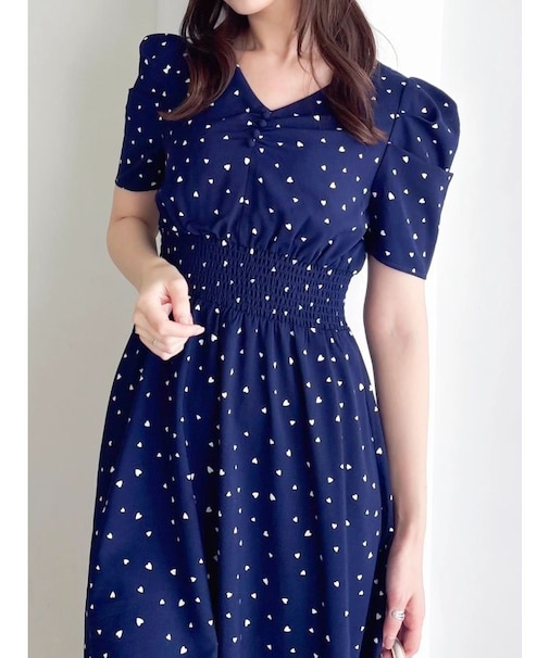 【WEB限定】ハートパターンシャーリングワンピース