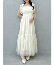 パールリボンチュールキャミワンピース