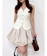 ジレレイヤードコンビミニワンピース