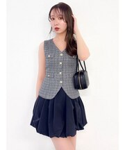 ジレレイヤードコンビミニワンピース