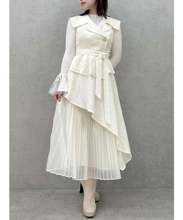 【復刻】アシメプリーツトレンチワンピース