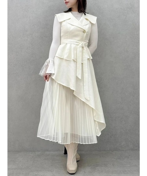 【復刻】アシメプリーツトレンチワンピース