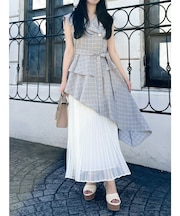 【復刻】アシメプリーツトレンチワンピース