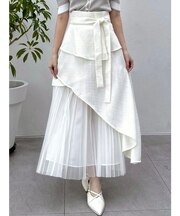 アシメティアードプリーツスカート