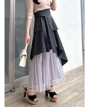 アシメティアードプリーツスカート