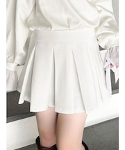 ハイウエストカットプリーツミニスカート