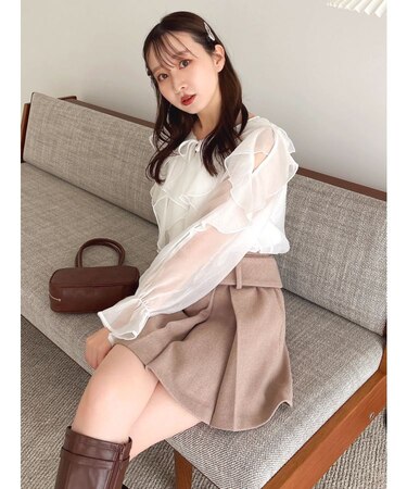 シアーウェーブフリルブラウス