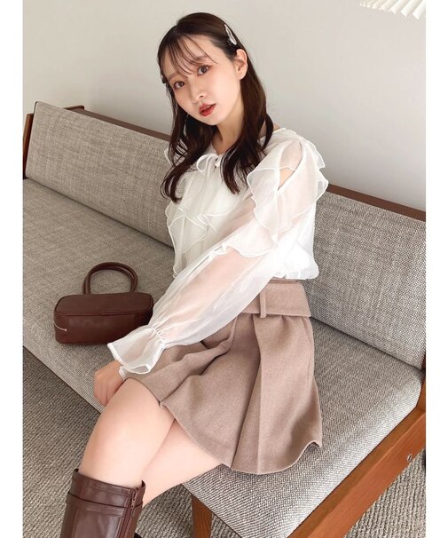 シアーウェーブフリルブラウス