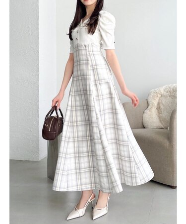 フロントボタンコルセットワンピース