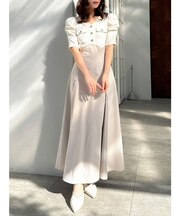 フロントボタンコルセットワンピース