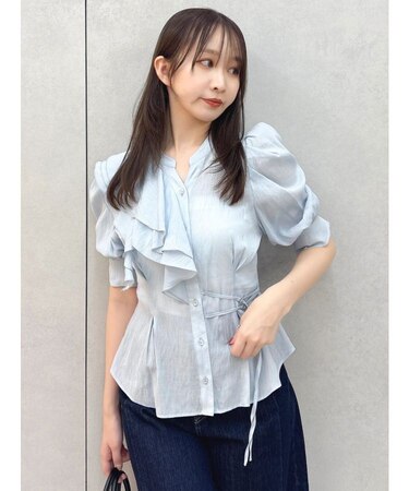 アシメフリルシアーブラウス