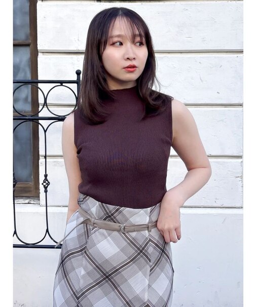 【UV】ノースリリブニットトップス