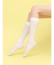 【dazzlin×靴下屋】刺繍シアーハイソックス