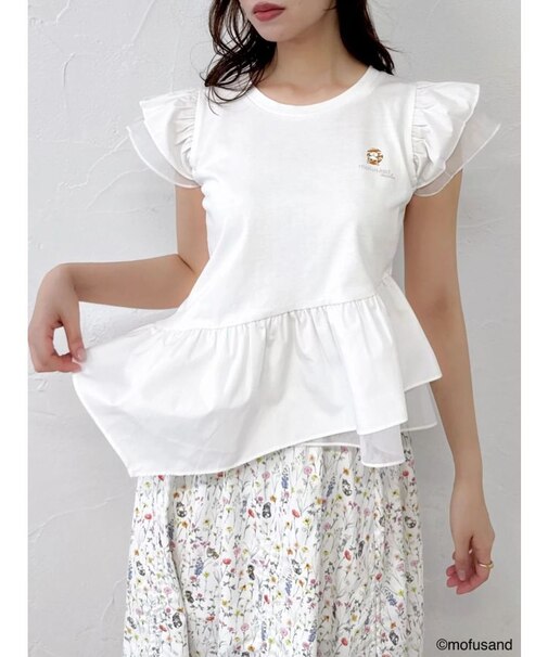 【mofusandコラボ】アシメシアーフリルロゴTシャツ