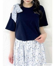 【mofusandコラボ】リボンショルダーロゴTシャツ