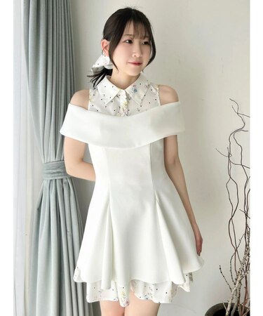 シャツレイヤードカットワンピース
