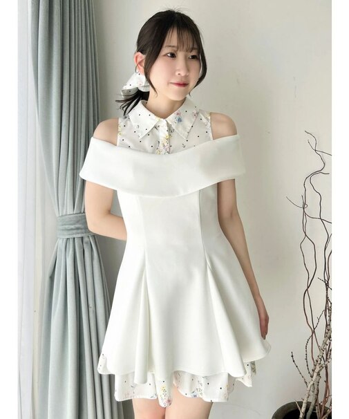 シャツレイヤードカットワンピース