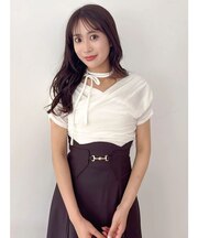 シアーベロアドレープトップス