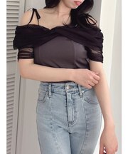 シアーツイストギャザートップス