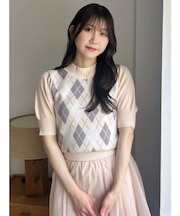 バリエハーフスリーブニットトップス