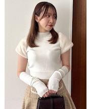 ファーライクスリーブニットトップス