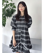 イレヘムティアードシャツミニワンピース