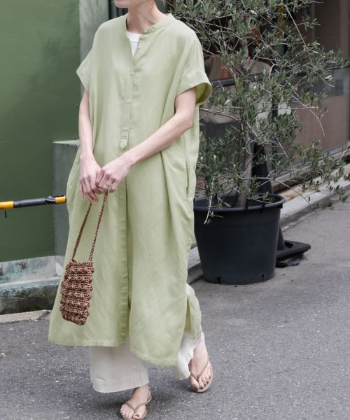 新品◆FORK&SPOON◆リネンレーヨンシャツワンピース◆LIGHTGREEN FORK&SPOON リネンレーヨンシャツワンピース｜アーバンリサーチ