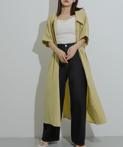 Arpege story ウエストタックシャツワンピース 美品 Arpege story】ウエストタックシャツワンピース 0 ギンガム