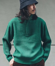 『洗濯可』マシンウォッシャブルハーフZIPニットプルオーバー