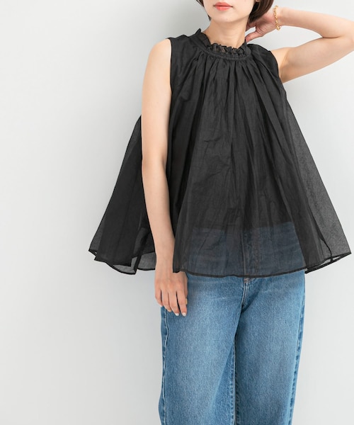 サラマリカ 25AW Cotton Scallop Collar Blouse SARA MALLIKA/サラマリカ】 COTTON SCALLOP COLLAR BL：ブラウス
