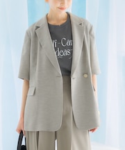 リネンライクハーフスリーブジャケット