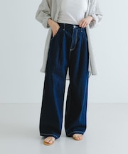 『3サイズ展開』new basic　ツータックワイドデニムパンツ