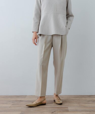 『3サイズ展開』タックテーパードパンツ