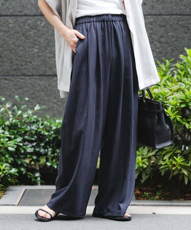 『3サイズ展開』『イージーケア』タックギャザーストレートパンツ