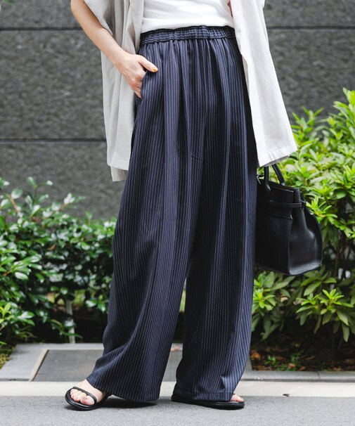 『3サイズ展開』『イージーケア』タックギャザーストレートパンツ