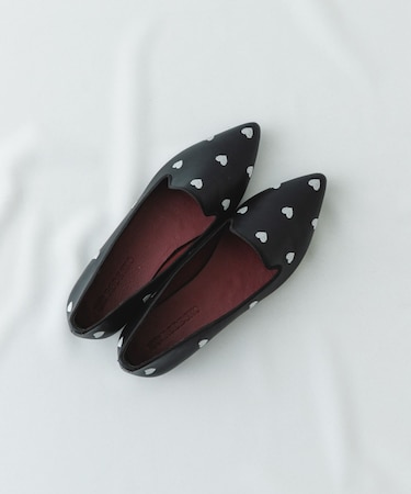 ハートフラットシューズ