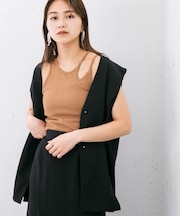 アシメネックタンクトップ
