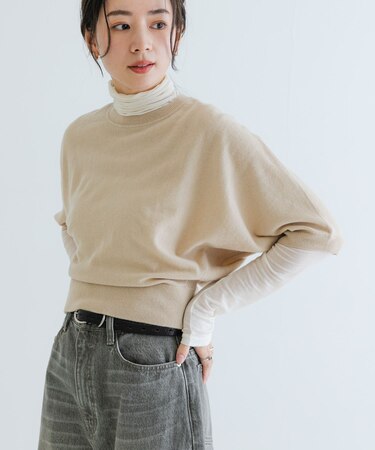 ウールハーフスリーブドルマンニット