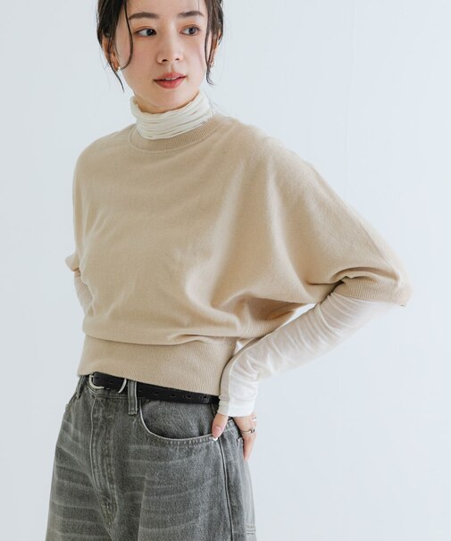 ウールハーフスリーブドルマンニット