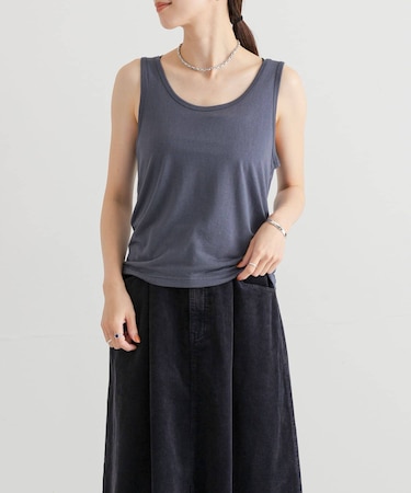 Uネックシアータンクトップ