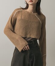 メッシュクロップドステッチセーター