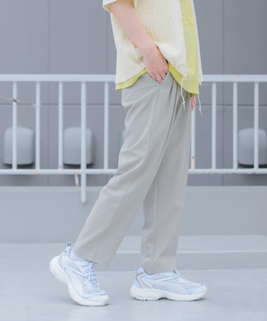 『イージーケア／セットアップ対応』ダブルタックテーパードスラックス